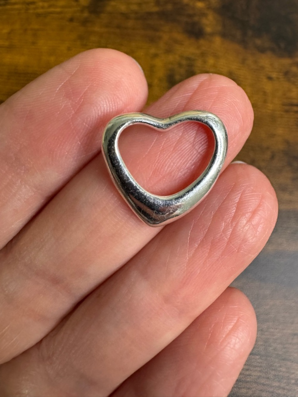 Sterling Silver Open Heart Pendant Charm - Hallmarked 925 PK 2.29 grams